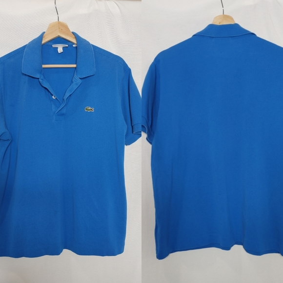 Lacoste Men's Classic Fit L.12.12 Original Piqué Polo Cotton Blue Short Sleeve L - Picture 1 of 9